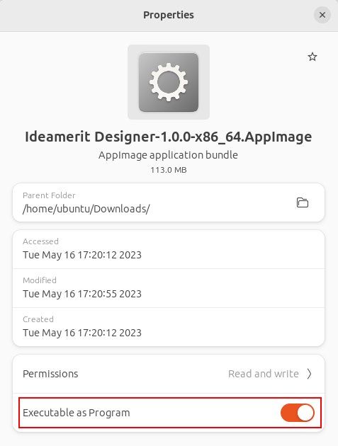 AppImage on Ubuntu 23.04 - permissions